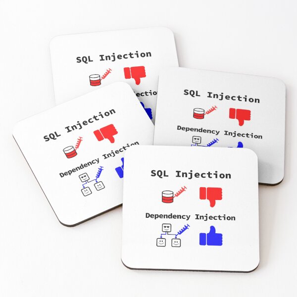 Item preview, SQL Injection vs. Dependency Injection, Databases, Database Developer, Software Engineer, Computer Science, Programming Humor designed and sold by Max-Wear.