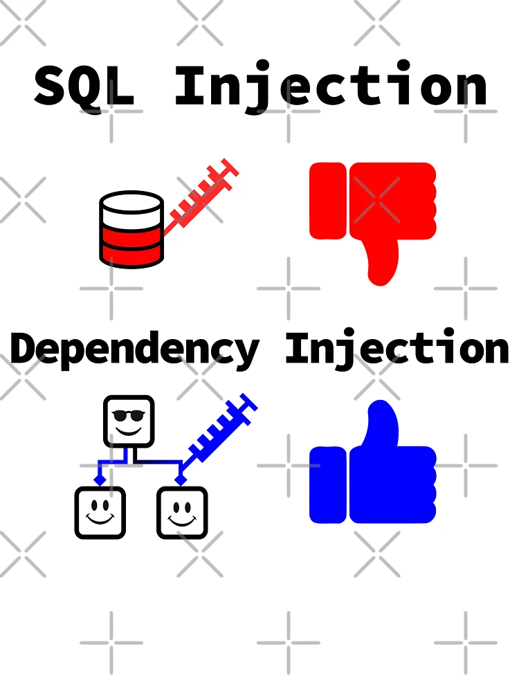 Thumbnail 7 of 7, Oversized T-Shirt, SQL Injection vs. Dependency Injection, Databases, Database Developer, Software Engineer, Computer Science, Programming Humor designed and sold by Max-Wear.