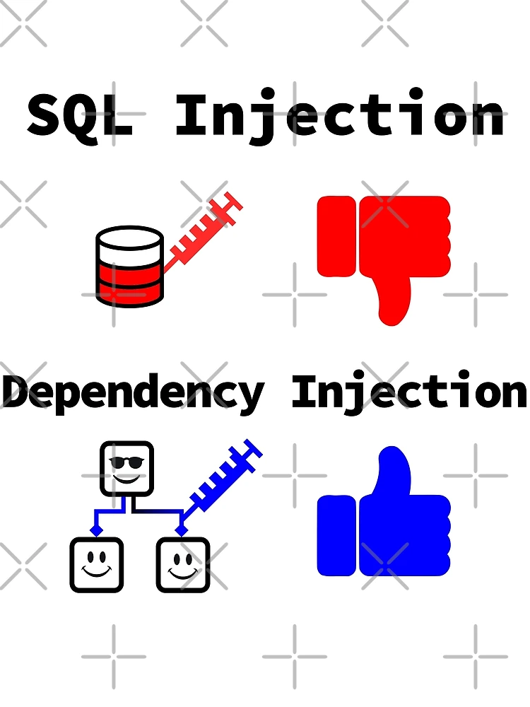 Thumbnail 3 of 3, Scarf, SQL Injection vs. Dependency Injection, Databases, Database Developer, Software Engineer, Computer Science, Programming Humor designed and sold by Max-Wear.