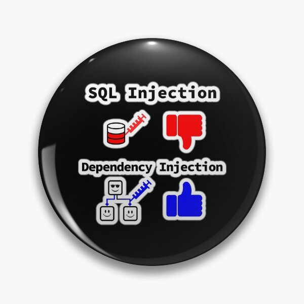 Item preview, SQL Injection vs. Dependency Injection, Databases, Database Developer, Software Engineer, Computer Science, Programming Humor, Sticky Design designed and sold by Max-Wear.