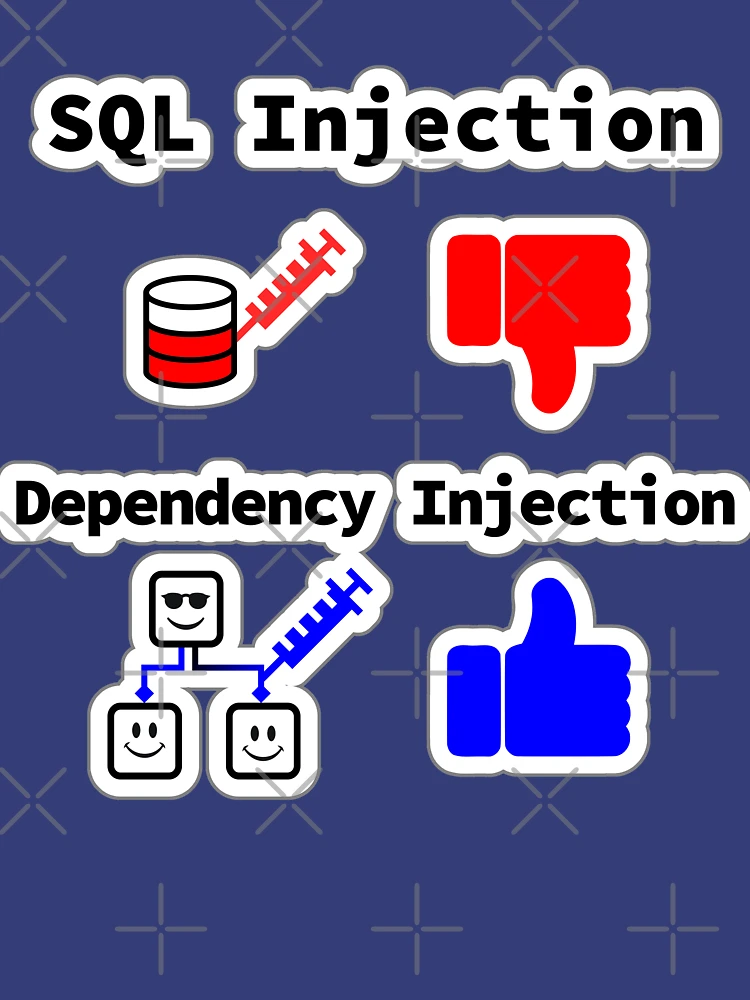 Thumbnail 4 of 4, V-Neck T-Shirt, SQL Injection vs. Dependency Injection, Databases, Database Developer, Software Engineer, Computer Science, Programming Humor, Sticky Design designed and sold by Max-Wear.
