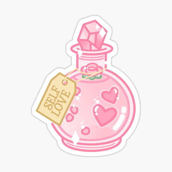 Autocollant à paillettes Self-Love Potion - Pastel Shop