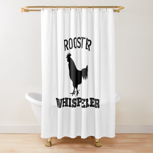 Custom Designed Rooster Shower outlet Curtain