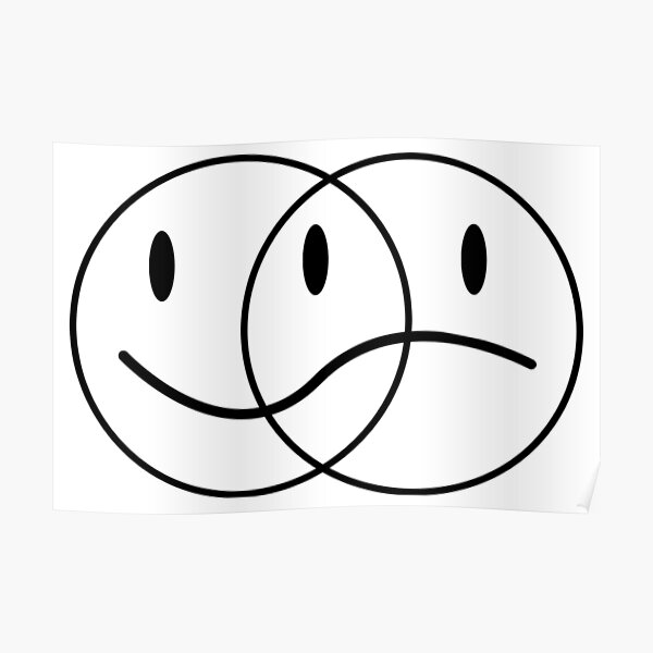Happy And Sad Face Posters Redbubble