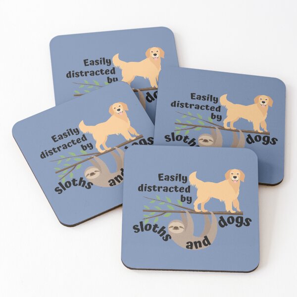 Item preview, Easily distracted by sloths and dogs designed and sold by AllPrintsAndArt.