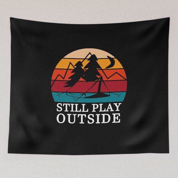 Item preview, Still Play Outside Retro Camping T-shirt designed and sold by FunnyDSN.