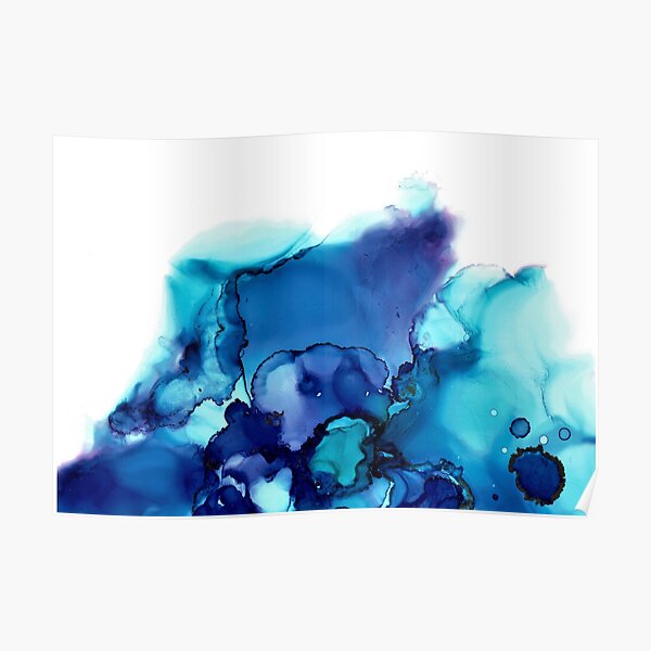 Alcohol Ink Art "Blue Ocean" Poster