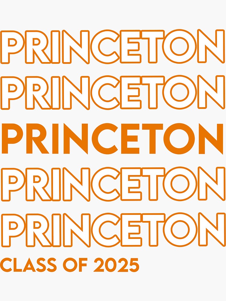 "Princeton Class of 2025 Repeating Design" Sticker by TooManyCows