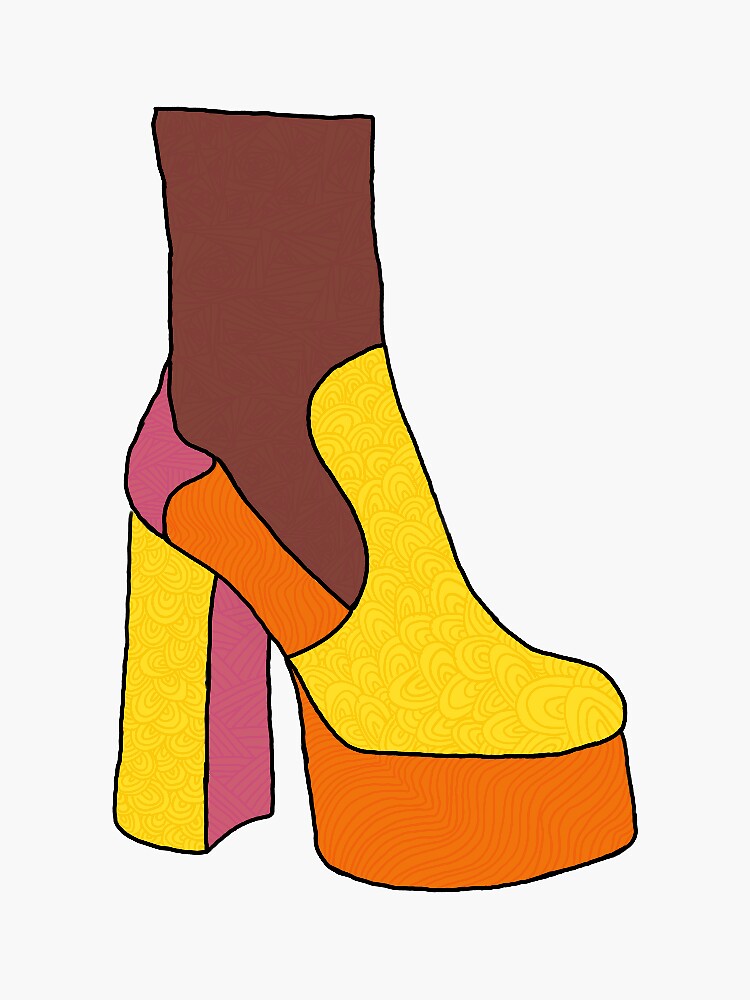 "Groovy zentangle GoGo boots" Sticker for Sale by wiederlg747 Redbubble