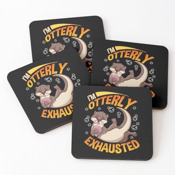 Item preview, Funny I'm Otterly Exhausted Sea Otter Pun designed and sold by perfectpresents.