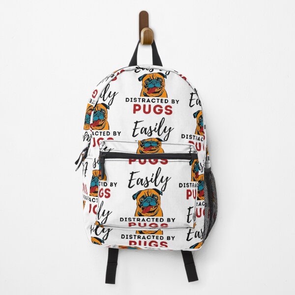 Item preview, Easily distracted by pugs Funny pug dog designed and sold by OneTimeEngineer.