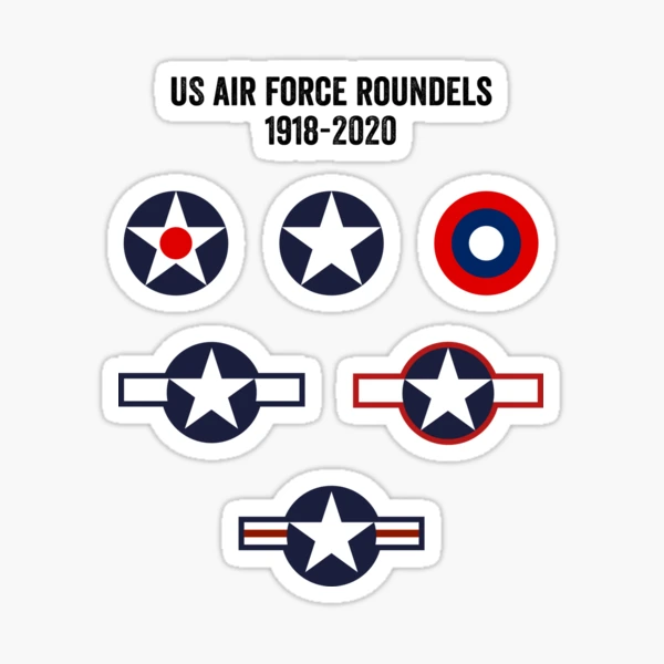 US Air Force Roundel Sticker Decal - 2.5x5 Inch USAF Plane Star Vinyl Decal