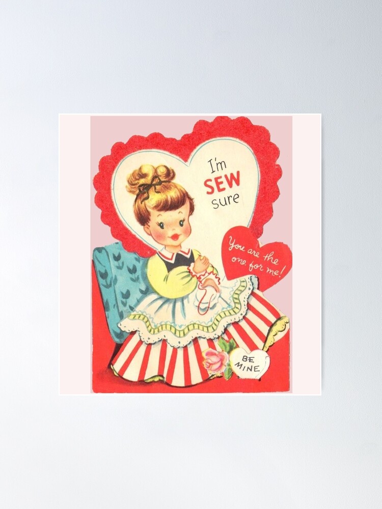 Be Mine Vintage Valentine's Day Card Poster for Sale by Bellathewilde