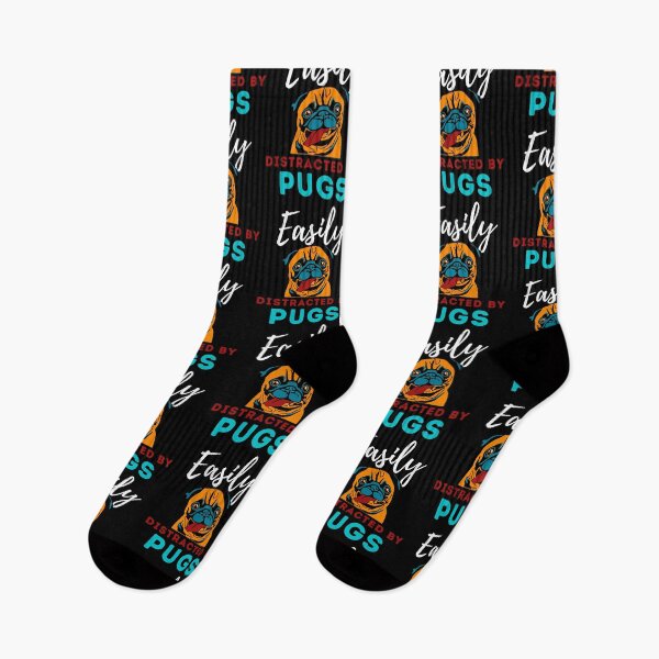 Item preview, Easily distracted by pugs Funny pug dog designed and sold by OneTimeEngineer.