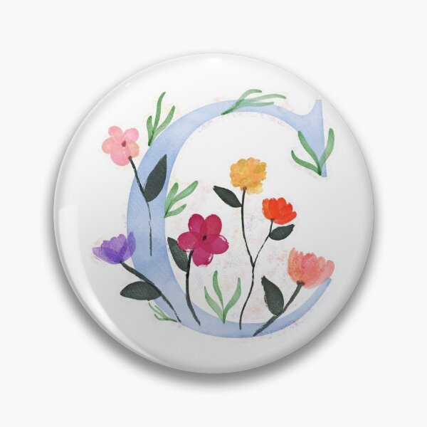 Item preview, C with Watercolor Flowers designed and sold by Em0523.