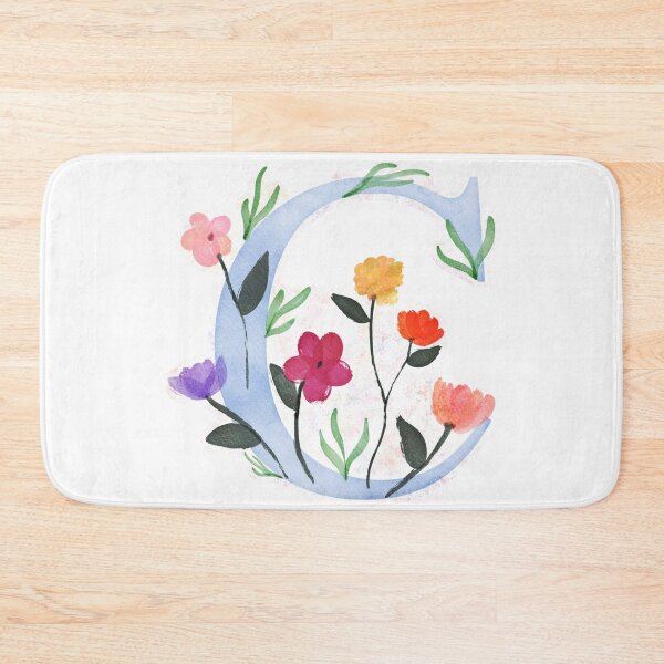 Item preview, C with Watercolor Flowers designed and sold by Em0523.