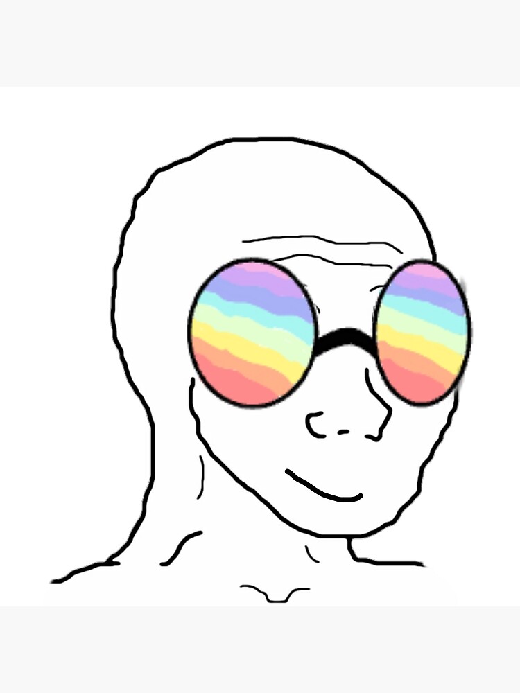 Wojak Rainbow Glasses Poster For Sale By Marjard Redbubble 