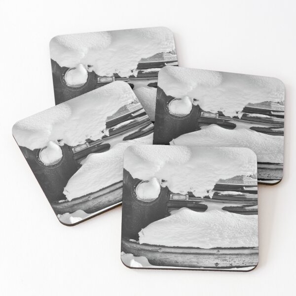 Item preview, Old discarded truck covered by snow in Montana - Black and White designed and sold by Travelways.