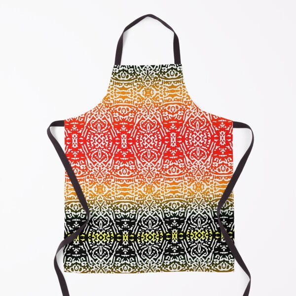 Item preview, Black red and orange ethnic seamless pattern. designed and sold by floraaplus.