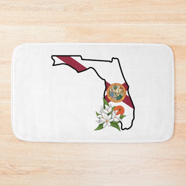 Item preview, State of Florida Flag with State Flower Orange Blossom designed and sold by Gsallicat.