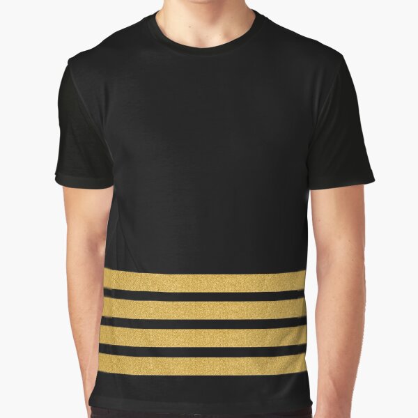Four Gold Stripes Graphic T-Shirt