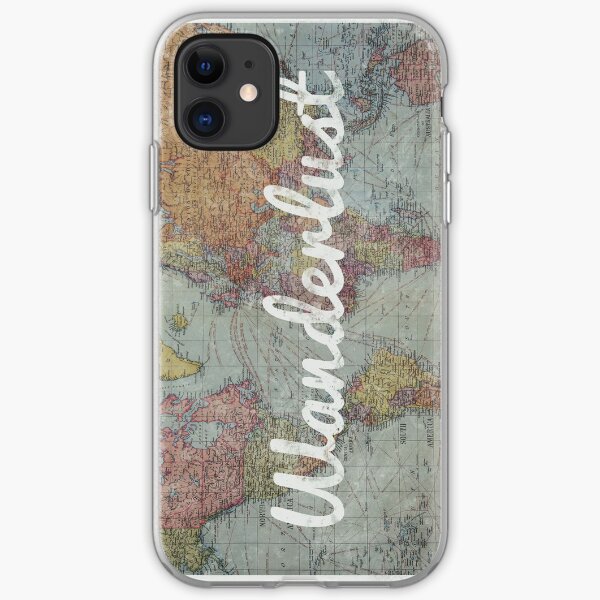 Wanderlust on Vintage World Map iPhone Soft Case