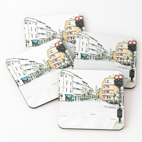 Item preview, Faenza street with traffic lights and buildings designed and sold by Giuseppe Cocco.