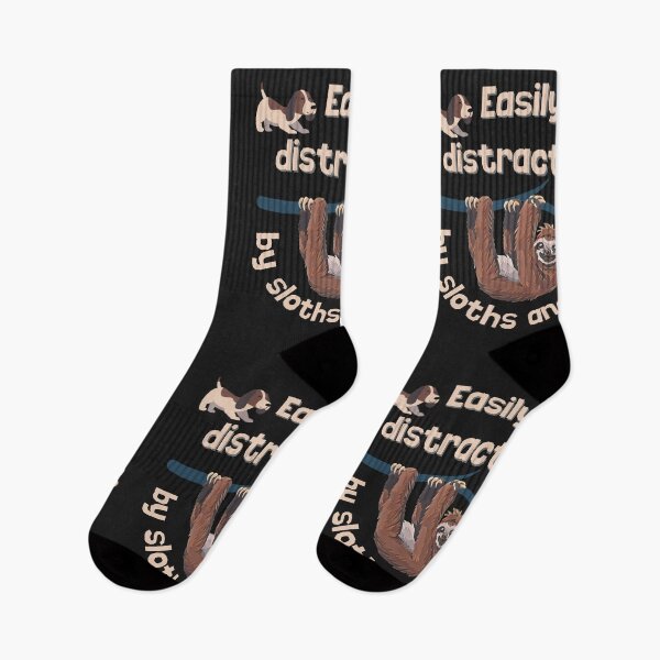 Item preview, Easily distracted by sloths and dogs cute designed and sold by DesignsofNote.