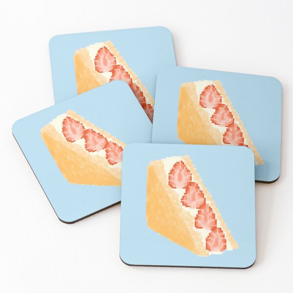Item preview, Strawberry Sando Fruit Sandwich Pixel Art (blue background)  designed and sold by tifft.