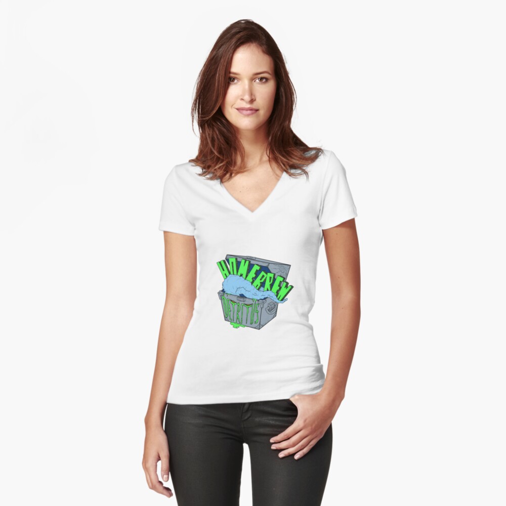 Item preview, Fitted V-Neck T-Shirt designed and sold by homebrewD.