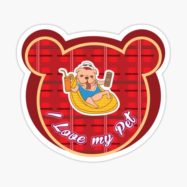 I love my Pet - Red Collor Sticker