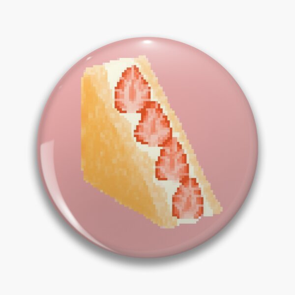 Item preview, Strawberry Sando Fruit Sandwich Pixel Art (pink background)  designed and sold by tifft.
