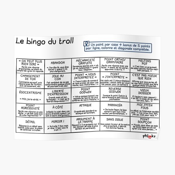 Ptilouk.net - Le bingo du troll Poster