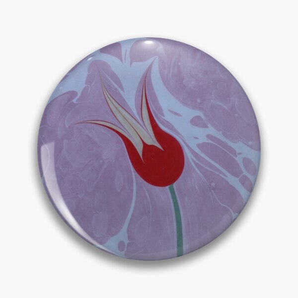 Item preview, Abstract Vintage Marbled Red Ebru Flowers designed and sold by T Artist.