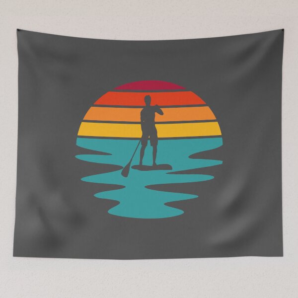 Item preview, Stand Up Paddle Board - SUP - Retro Sunset On The Water designed and sold by HeatherPore.
