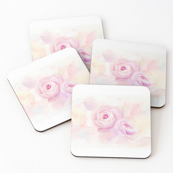 Item preview, Nichole_art: Dreamy watercolor pink and yellow roses  designed and sold by NicholeArtworks.