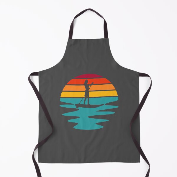 Item preview, Woman Stand Up Paddle Board - SUP - Retro Sunset On The Water designed and sold by HeatherPore.