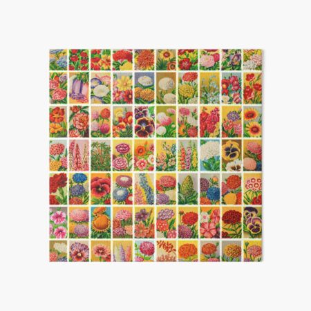 Vintage Flower Seed Packet Illustrations 1 Mosaic Art Board Print