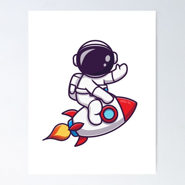 Artikelvorschau, Karikatur Hand gezeichneter Astronaut entworfen und verkauft von della95.