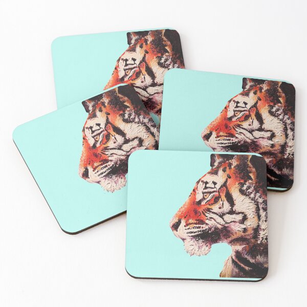 Item preview, Painted Tiger on Light Blue designed and sold by Paw-Living.
