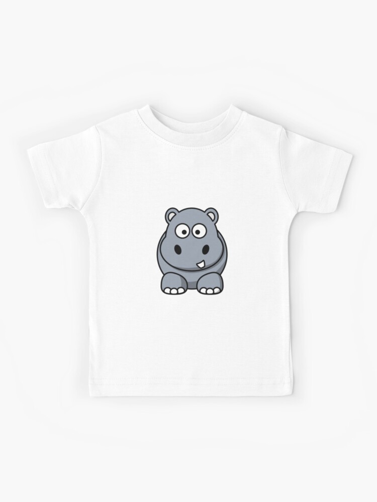 Baby Hippo T-Shirt Funny Cartoon Cute Children Birthday Kids Gift Tee Top 