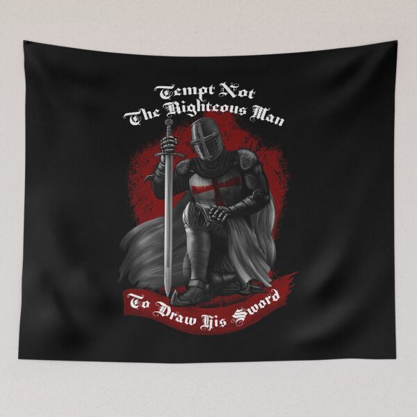 Item preview, Tempt Not The Righteous Man To Draw His Sword Templar Knight designed and sold by tronictees.