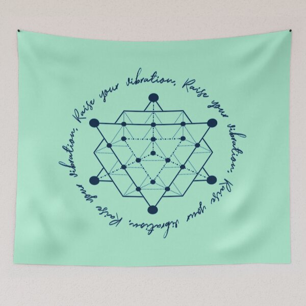 Item preview, Raise Your Vibration with the Merkaba (Mint Green and Navy Blue) designed and sold by squishyrainbow.