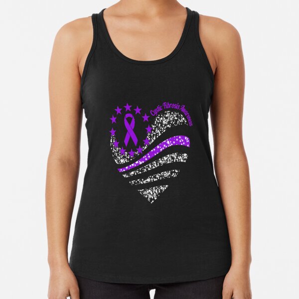 Cystic Fibrosis Awareness Heart Star Racerback Tank Top
