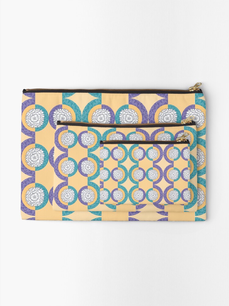 Alternate view of Floral Circle Pattern Zipper Pouch