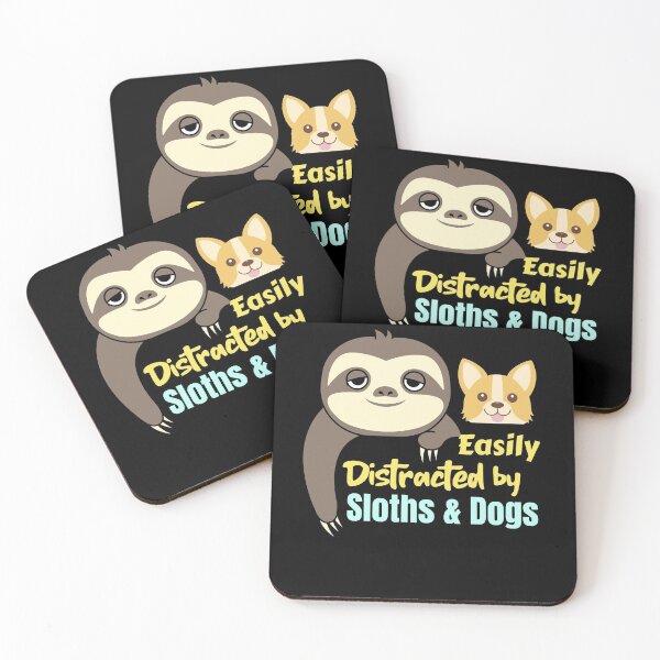 Item preview, Easily Distracted by Sloths & Dogs designed and sold by PositiveStudio.