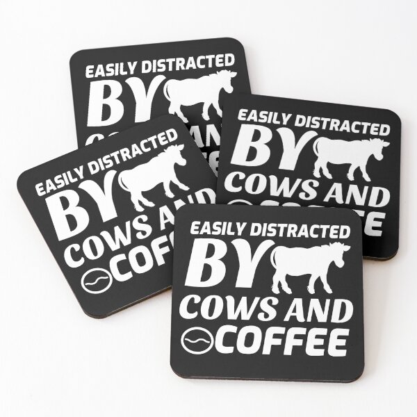 Item preview, Easily Distracted By Cows And Coffee designed and sold by YueHeng Creates ⭐⭐⭐⭐⭐.