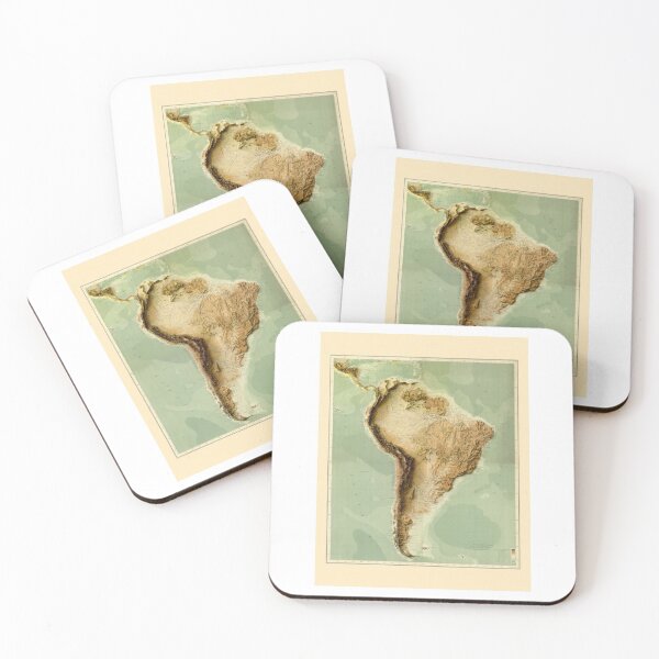 Item preview, 1907 South America Relief Map 3D digitally-rendered designed and sold by ThinkAboutMaps.