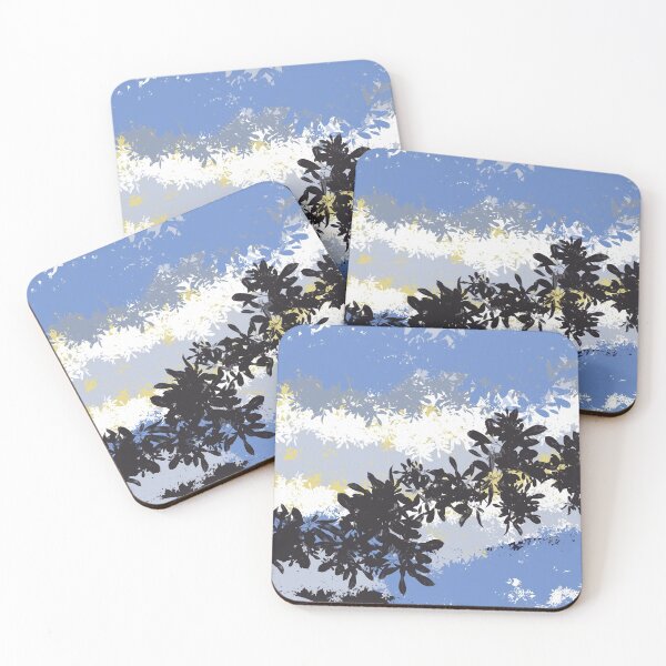 Item preview, Abstract natural landscape in blue and black designed and sold by Susanna Schorr.