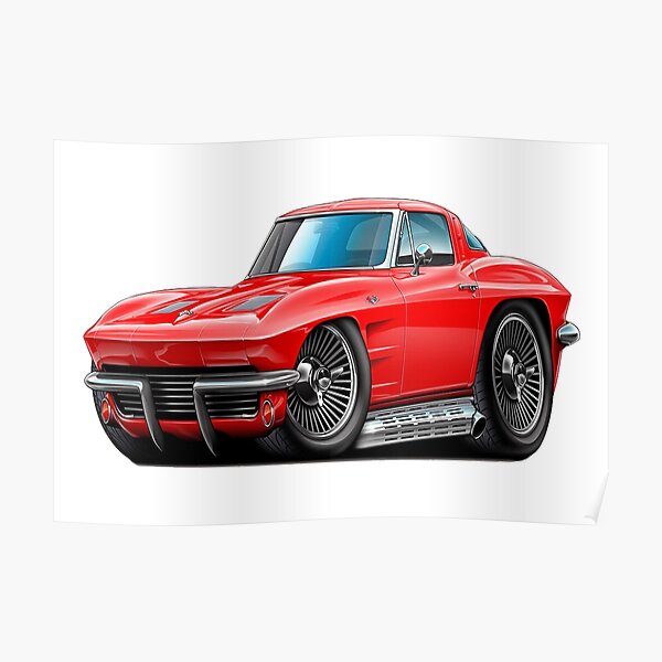 sports car muscle car 1963 split window Corvette 24X36 inch poster